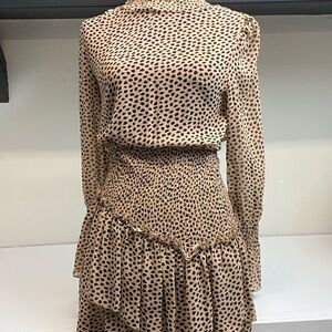 Leopard Print Long Sleeve Dress